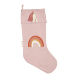 Božična nogavica Mavrica Fabelab Christmas Stocking Embroidered Rainbow