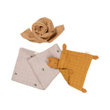 Darilni set ob rojstvu dojenčka z ninico, treta in povijalno pleničko Fabelab Newborn Baby Gift Box - Bee