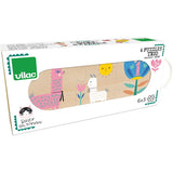 Leseni puzzli Mamica in mladiček Vilac x Suzy Ultman - Mom & Baby Trio Puzzles
