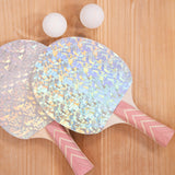 Komplet loparjev za namizni tenis z zložljivo mrežo Sunnylife Play On Table Tennis - Holographic
