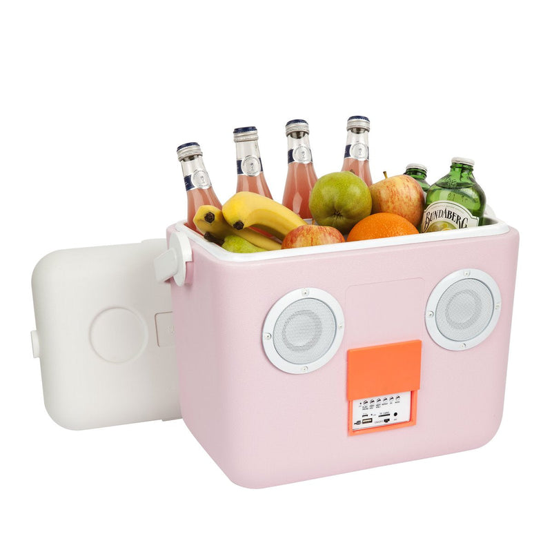 Hladilna torba z zvočniki za plažo Sunnylife Beach Cooler Box Sounds - Powder Pink