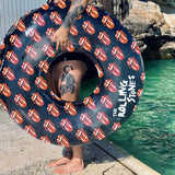 Napihljiv plavalni obroč za vodo Sunnylife Pool Ring - Rolling Stones Black