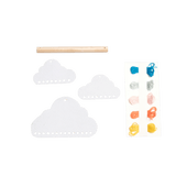 Ustvarjalni komplet za izdelavo mobile Mavrični oblački Fabelab Mini Makers - Cloud Mobile Craft