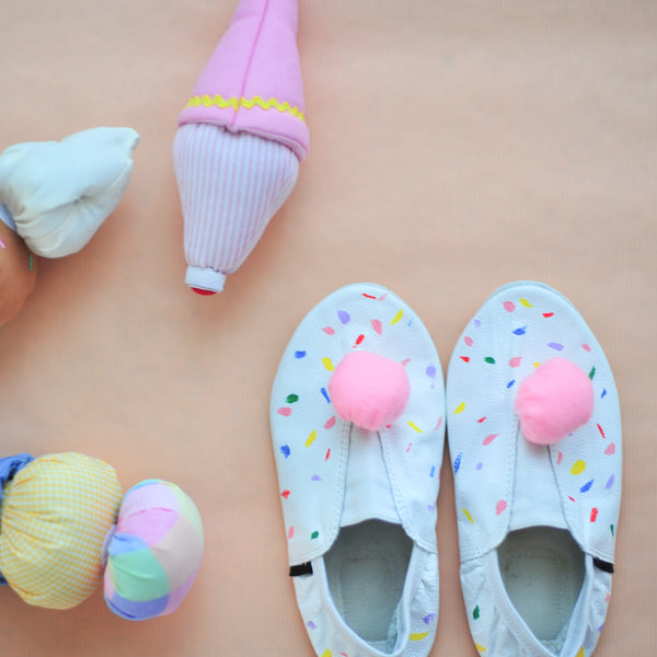 DIY otroški pustni kostum: Copatki za sladoledarko