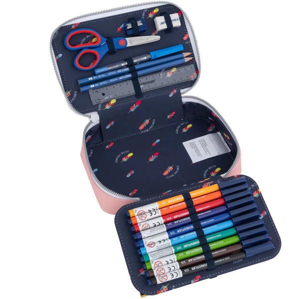 Pf022127-Otroška-enoprostorna-trda-polna-šolska-peresnica-Pencil-Box-Filled-Jeune-Premier - Lady-Gadget-Pink