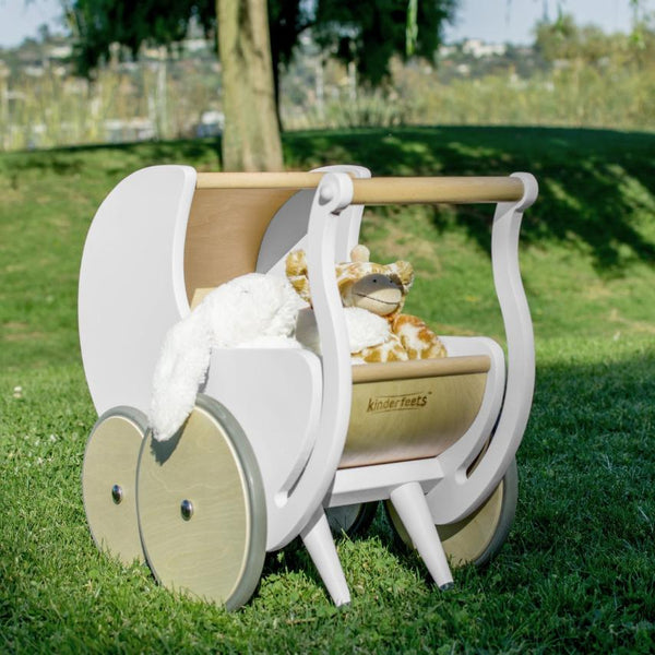 Lesen voziček za lutke in urjenje hoje Kinderfeets Pram Walker - Bela