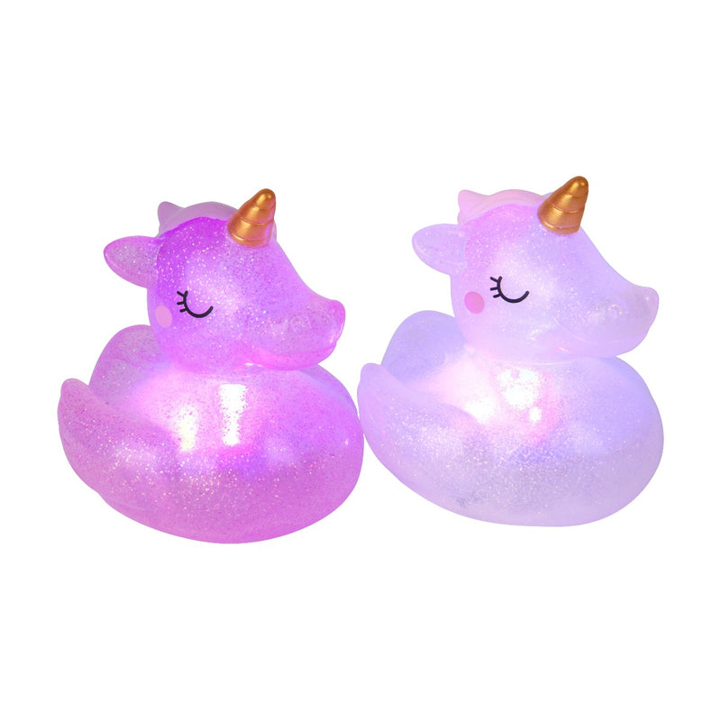 Gumijasti rački za kopanje z lučko Sunnylife Rubber Ducky Bath Lights - Unicorn