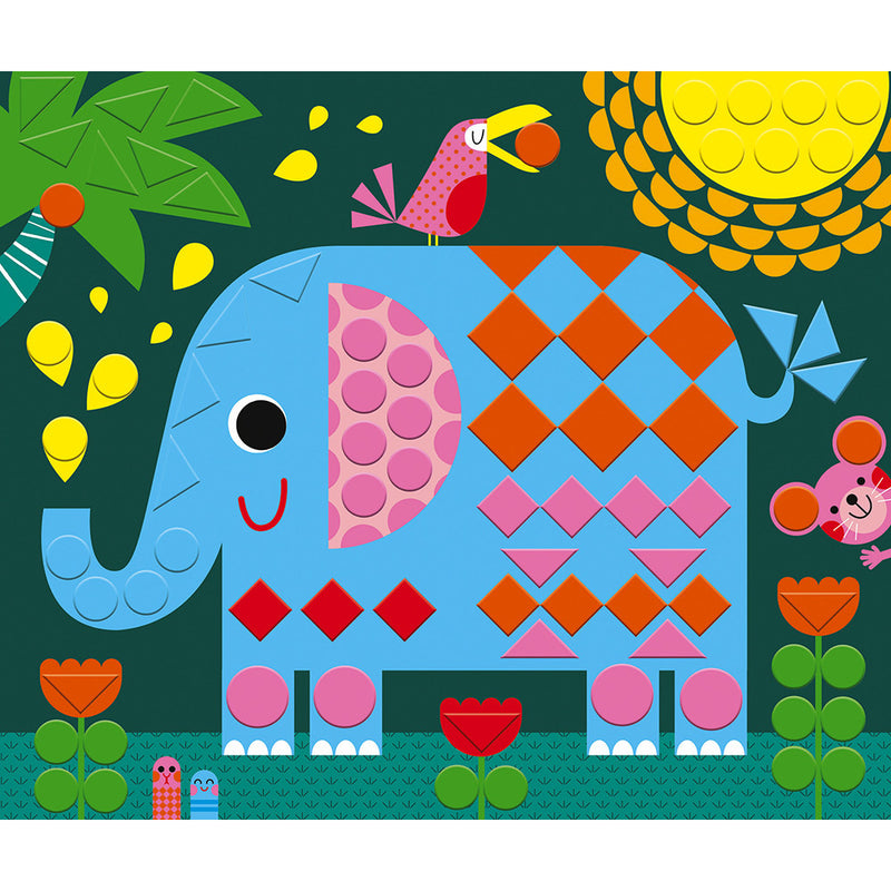Kreativni set za ustvarjanje mozaičnih živali z nalepkami Janod Mosaics Animals
