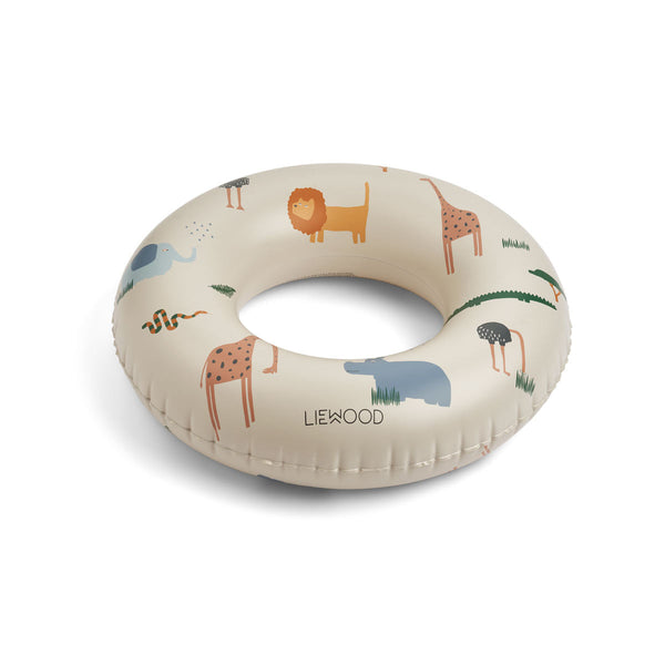 Majhen napihljiv otroški plavalni obroč Liewood Baloo Swim Ring Small - Safari sandy mix (1-5 let)