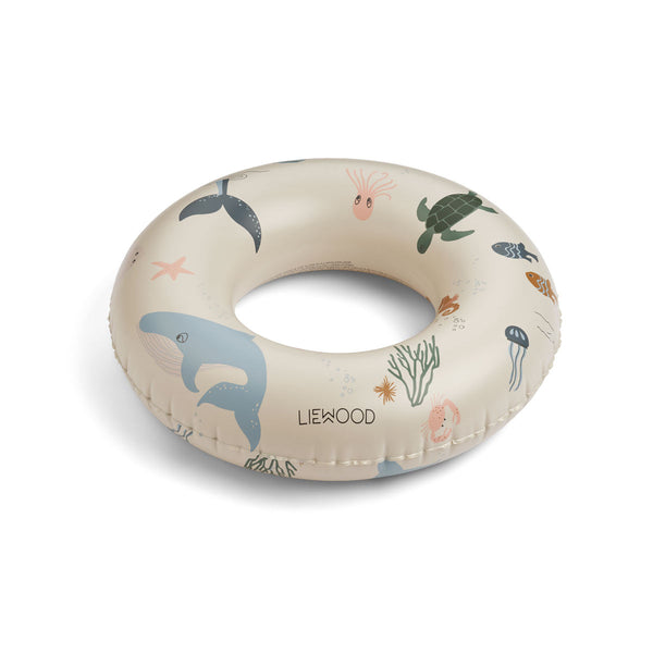 Majhen napihljiv otroški plavalni obroč Liewood Baloo Swim Ring Small - Sea creature/sandy mix (1-5 let)