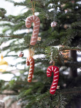 Okraski za božično novoletno jelko Sladkorne palčke Fabelab Christmas Ornaments Embroidered Candycane