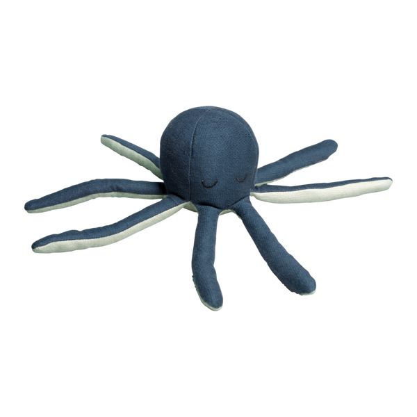 Otroška ropotuljica Hobotnica Fabelab Rattle Octopus - Blue Spruce / Beach Grass