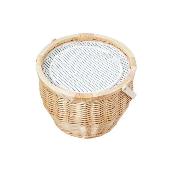 Okrogla košara za piknik Sunnylife Round Picnic Cooler Basket - Nouveau Bleu Indigo