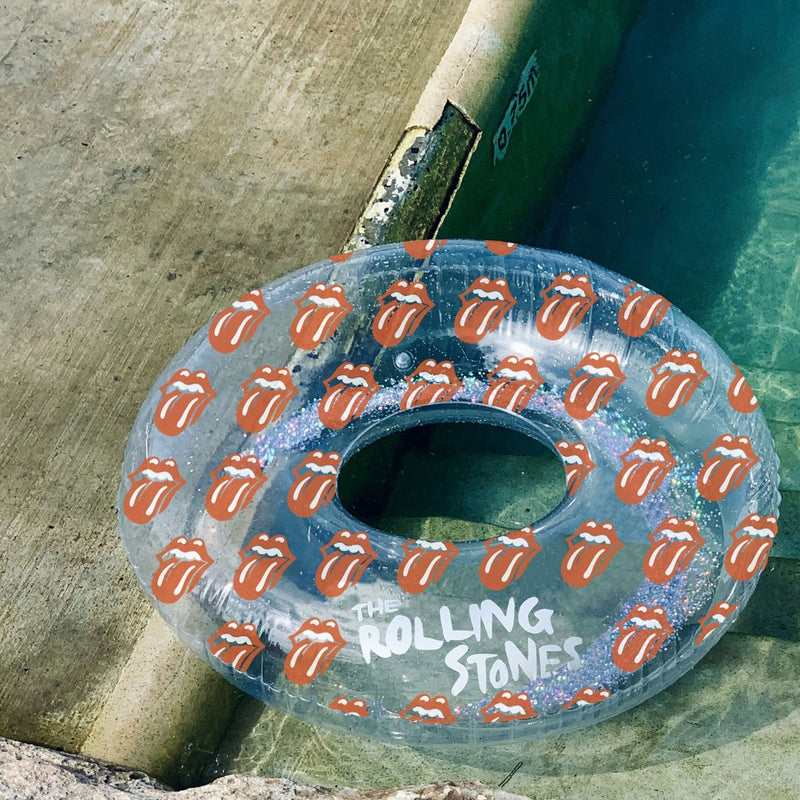 Napihljiv plavalni obroč za vodo Sunnylife Pool Ring - Rolling Stones Glitter