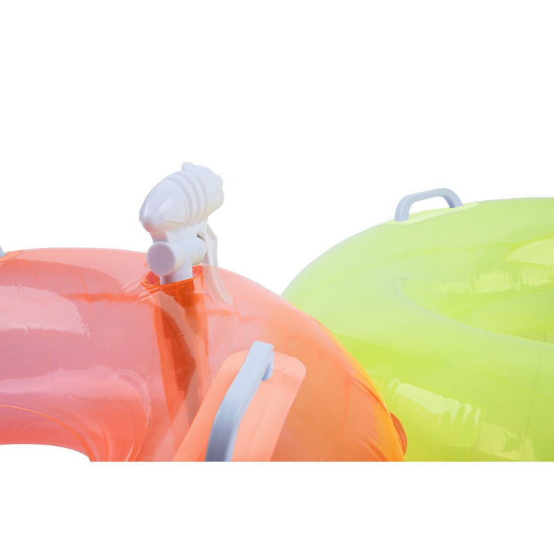 Komplet 2 napihljivih plavalnih obročev za vodo z vodnimi pištolami Sunnylife Pool Ring Soakers - Neon