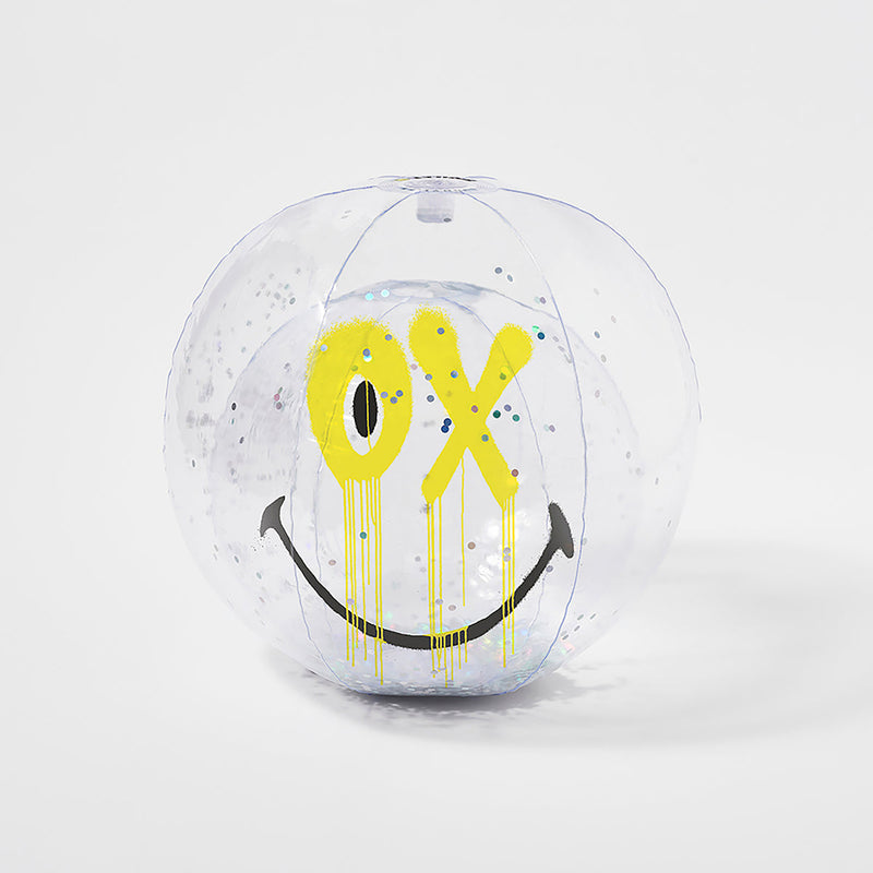 Otroska-napihljiva-zoga-za-vodo-Sunnylife-Inflatable-3D-Beach-Ball-Smiley