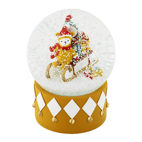 Snežna krogla Medevdkove sani Fabelab Christmas Snow Globe - Bob's Sleighride