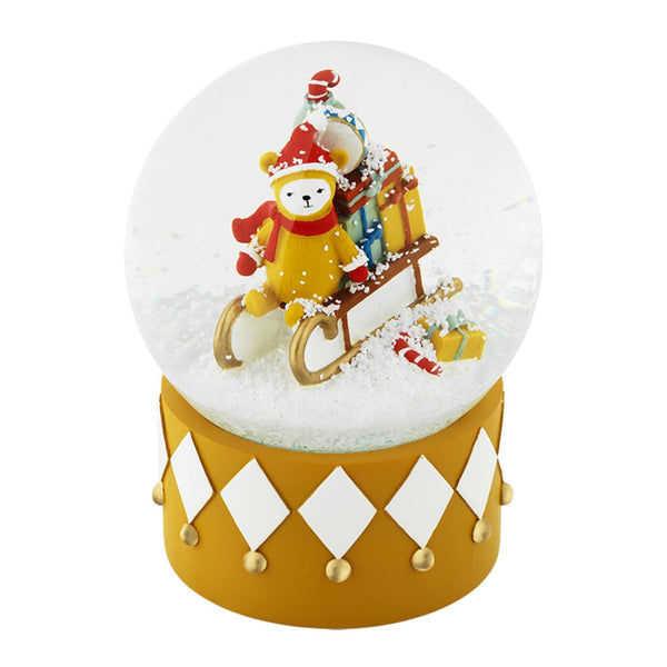 Snežna krogla Medevdkove sani Fabelab Christmas Snow Globe - Bob's Sleighride