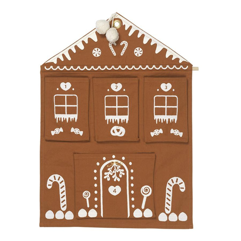 Stenski-adventni-koledar-Fabelab-Wall-Advent-Calendar-Gingerbread-House Embroidery - Cinnamon
