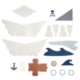Ustvarjalni komplet za izdelavo Piratske ladje Fabelab Mini Makers - Pirate Ship Kit