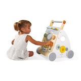 Lesen multi-aktivnostni voziček za učenje hoje in urjenje motorike Janod Sweet Cocoon Wooden Multi-activity Trolley